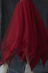 Marc Le Bihan 2590 Collection of Triple Tulle Silk Skirts Handmade in France MLB-2590-HONG Red